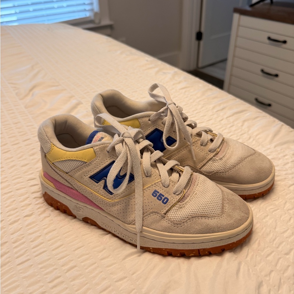 New Balance 550 Sneakers - White, Blue, Yellow, Pink